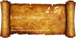 Lebó Szabina névjegykártya