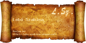 Lebó Szabina névjegykártya