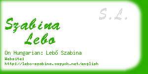 szabina lebo business card