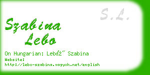 szabina lebo business card